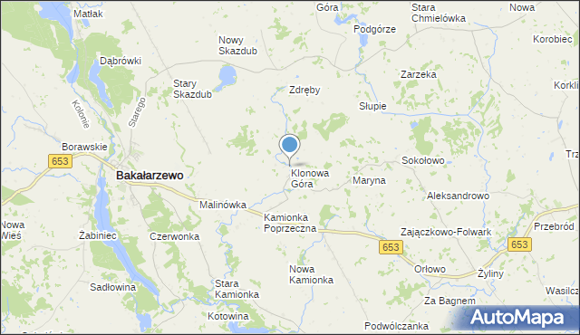 mapa Klonowa Góra, Klonowa Góra na mapie Targeo